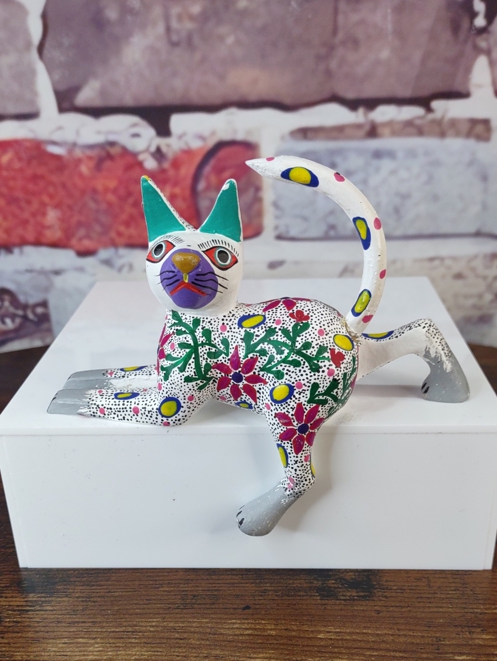 Artisan Crafted Alebrijes Cat Figure